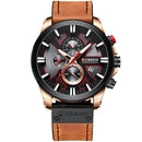 Relógio Couro Curren Masculino - Casual Style Watch relógio 044 AmploTech Marrom/Rosê 